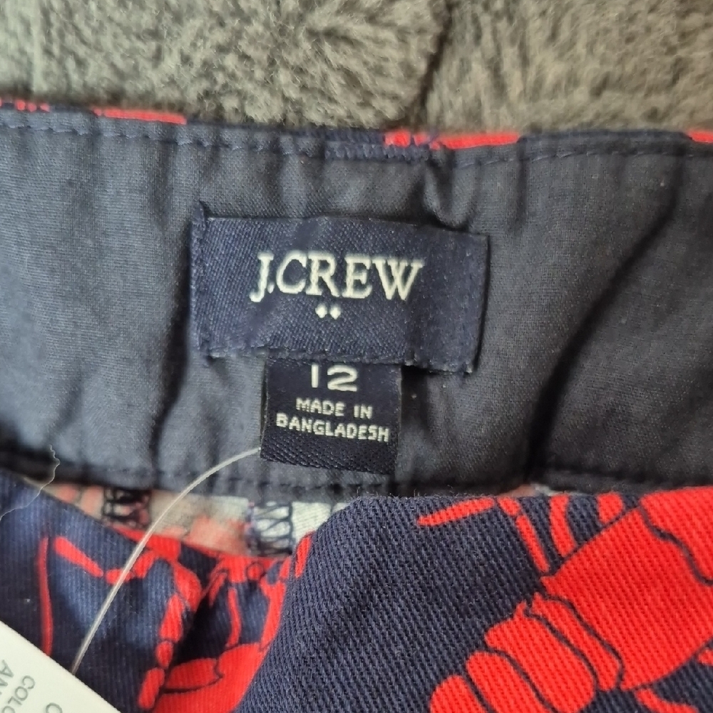 J. Crew 5 Inch Size 12 Lobster Print Women's Shorts, New With Tags - Picture 5 of 12